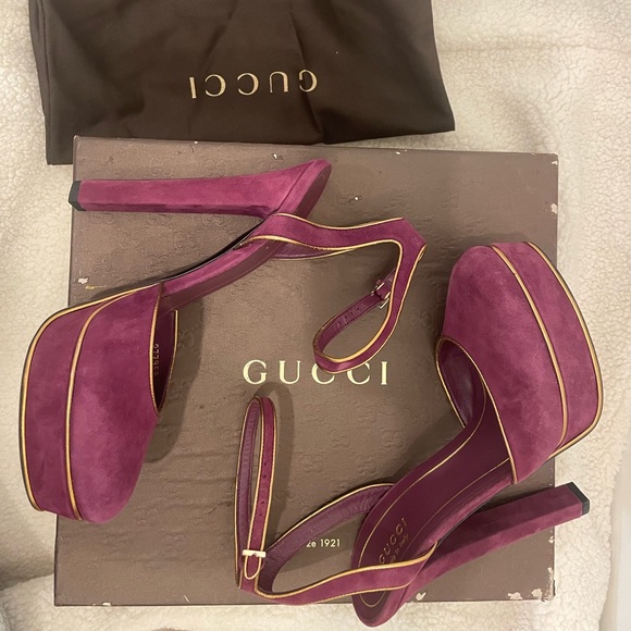 Gucci Authentic heels Nappa silk  5226. Purple, 36 - Picture 2 of 6